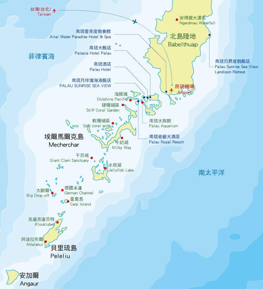 帛琉景點位置圖